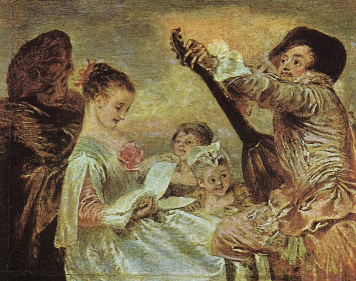 Jean-Antoine Watteau The Music Lesson France oil painting art